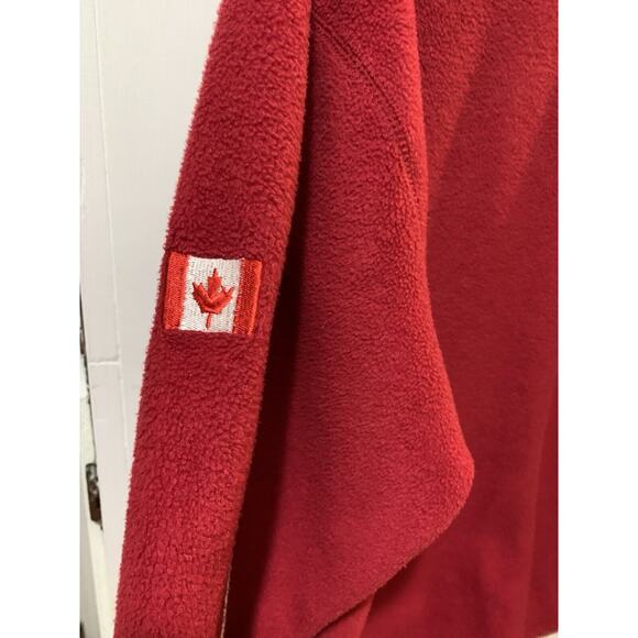 Vintage Canada Athletics Medium Men’s Red Athletic Fleece Jacket Long Sleeve Zip - Picture 10 of 15